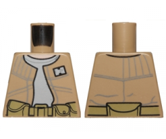 Torso SW Vest with Badge over Light Bluish Gray Shirt, Belt with Pouches Pattern (Endor Rebel Trooper)