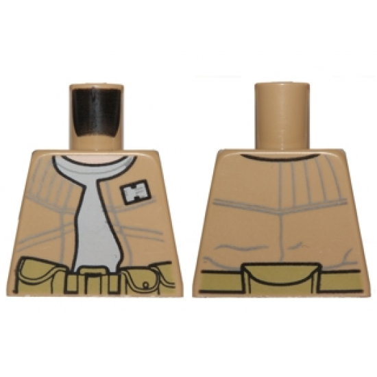 Torso SW Vest with Badge over Light Bluish Gray Shirt, Belt with Pouches Pattern (Endor Rebel Trooper)