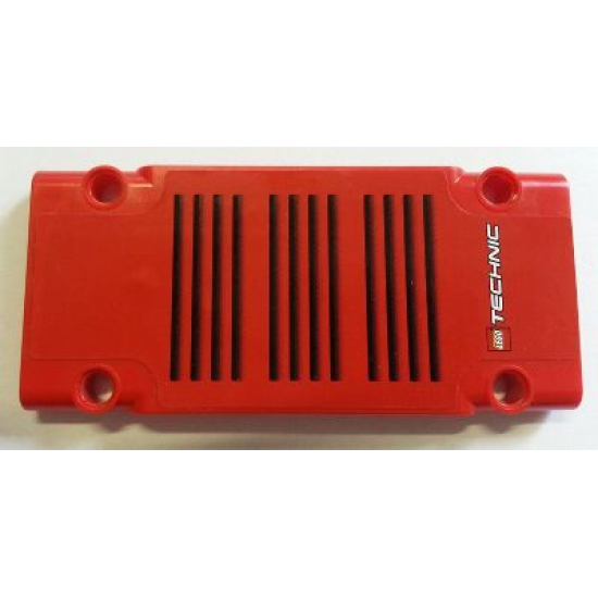 Technic, Panel Plate 5 x 11 x 1 with Black Vent Grille and LEGO TECHNIC Logo Pattern (Sticker) - Set 8258