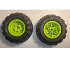 Wheel & Tire Assembly 30.4mm D. x 20mm with No Pin Holes and Reinforced Rim with Black Tire 56 x 26 Balloon (56145 / 55976)