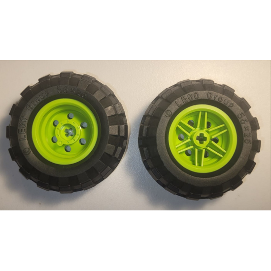 Wheel & Tire Assembly 30.4mm D. x 20mm with No Pin Holes and Reinforced Rim with Black Tire 56 x 26 Balloon (56145 / 55976)