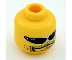 Minifigure, Head Glasses with Headset, Fine Stubble Pattern (Flex) - Blocked Open Stud