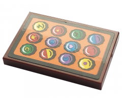 Tile 2 x 3 with Badges on Orange Background Pattern (Sticker) - Set 21324