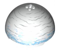 Cylinder Hemisphere 11 x 11, Studs on Top with Hoth White / Medium Blue / Light Bluish Gray Planet Pattern (75009)