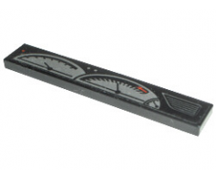 Tile 1 x 6 with Dashboard Gauges Pattern (Sticker) - Set 8466