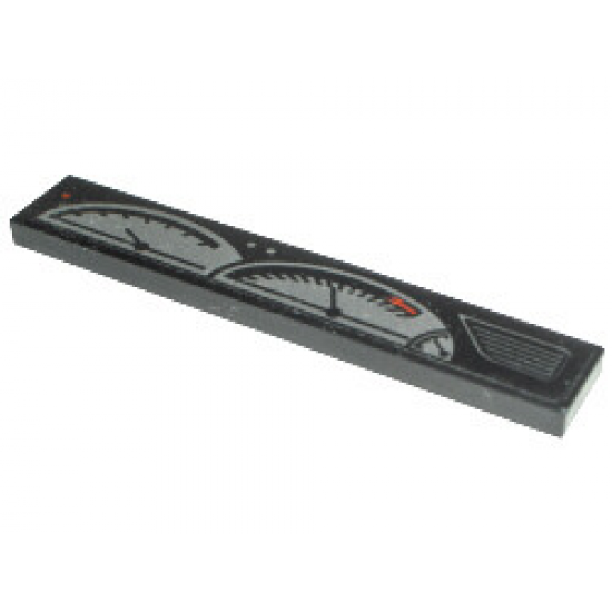 Tile 1 x 6 with Dashboard Gauges Pattern (Sticker) - Set 8466
