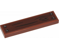 Tile 1 x 4 with Wood Grain and 4 Screws on Dark Brown Background Pattern (Sticker) - Set 40423