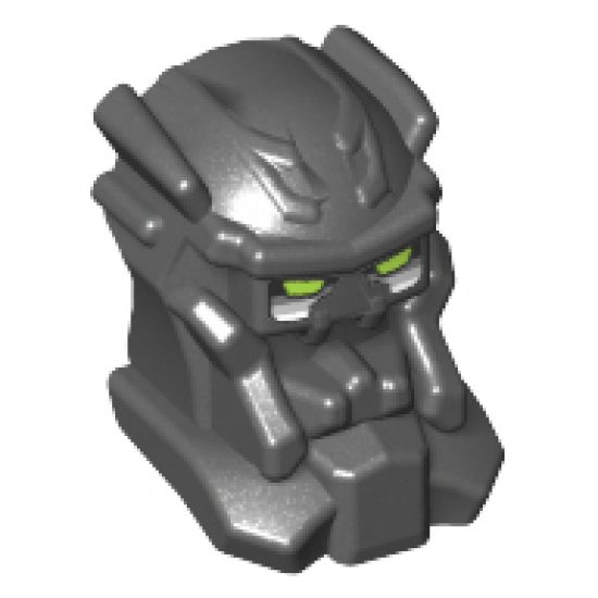 Minifigure, Head, Modified Bionicle Inika Toa Hewkii Pattern