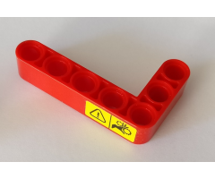 Technic, Liftarm 3 x 5 L-Shape Thick with Warning Sign on Side Pattern (Sticker) - Set 42082