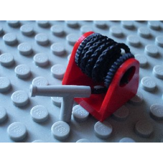String Reel / Winch 2 x 2 Complete with String, Black Drum and Light Gray Hose Nozzle Simple