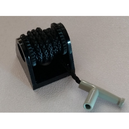 String Reel / Winch 2 x 2 Complete with String, Black Drum and Light Gray Hose Nozzle Simple