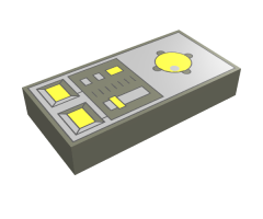 Tile 1 x 2 with Vehicle Control Panel Pattern