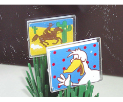 Glass for Window 1 x 4 x 3 with Cowboy on Horse Side / Waving Duck Side Pattern (Stickers) - Sets 5875 / 5876