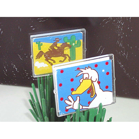 Glass for Window 1 x 4 x 3 with Cowboy on Horse Side / Waving Duck Side Pattern (Stickers) - Sets 5875 / 5876
