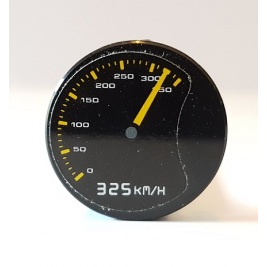 Tile, Round 2 x 2 with Bottom Stud Holder with Speedometer and '325km/h' Pattern (Sticker) - Set 42056