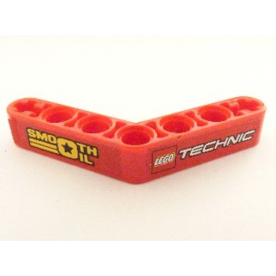 Technic, Liftarm 1 x 7 Bent (4 - 4) Thick with 'SMOOTH OIL' and LEGO TECHNIC Logo Pattern (Stickers) - Set 8041