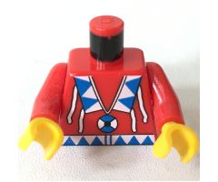 Torso Western Indians Triangles, Blue/White Amulet Pattern / Red Arms / Yellow Hands