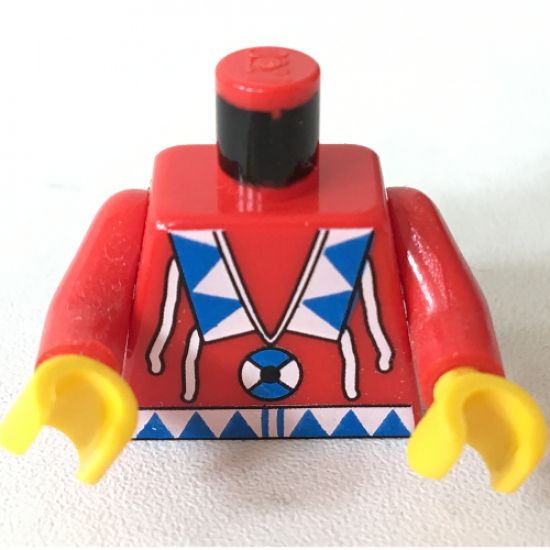 Torso Western Indians Triangles, Blue/White Amulet Pattern / Red Arms / Yellow Hands