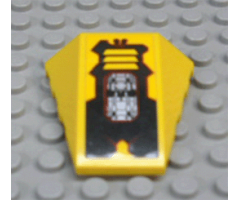 Wedge 4 x 4 No Studs with Yellow Grille and Silver Circuitry Pattern Model Right (Sticker) - Set 7721