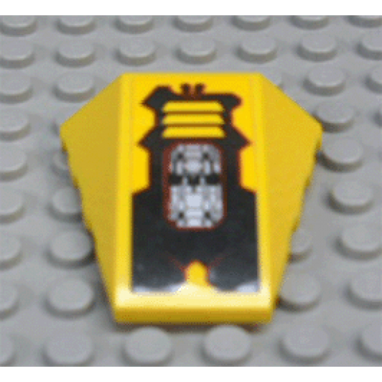 Wedge 4 x 4 No Studs with Yellow Grille and Silver Circuitry Pattern Model Right (Sticker) - Set 7721