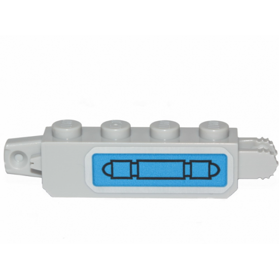 Hinge Brick 1 x 4 Locking with Pipe on Blue Background Pattern Model Right Side (Sticker) - Set 75280