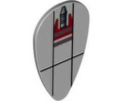 Minifigure, Shield Ovoid with SW Small Rocket at Top Pattern