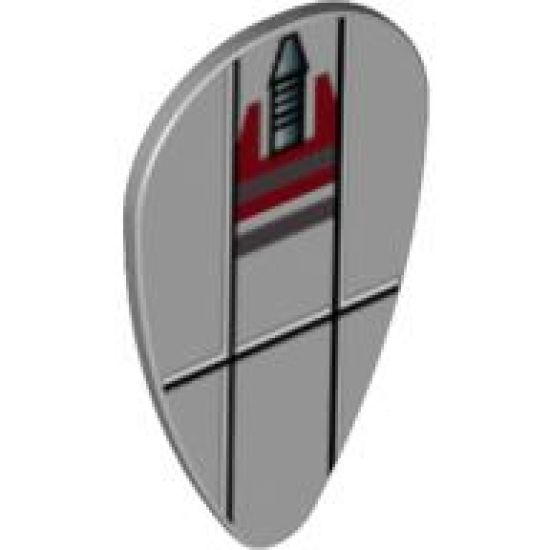 Minifigure, Shield Ovoid with SW Small Rocket at Top Pattern