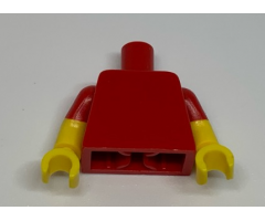 Torso Plain / Yellow Arms with Red Short Sleeves Pattern / Yellow Hands