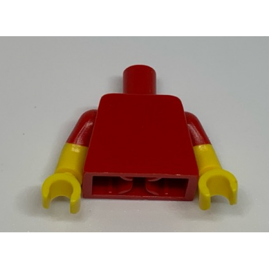 Torso Plain / Yellow Arms with Red Short Sleeves Pattern / Yellow Hands