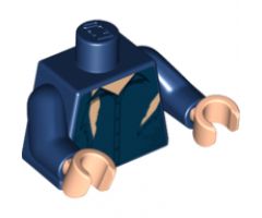 Torso Speed Racer Cardigan Ripped with White Undershirt Pattern / Dark Blue Arms / Light Nougat Hands