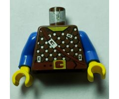 Torso Castle Dark Forestman Studded Shirt and Brown Crossbelt Pattern / Blue Arms / Yellow Hands