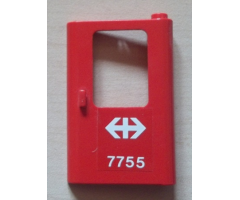 Door 1 x 4 x 5 Train Right with White Double Arrow (Swiss Federal Railways) and '7755' Pattern (Sticker) - Set 7755