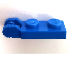 Hinge Plate 1 x 2 Locking with 2 Fingers on End and 9 Teeth without Bottom Groove
