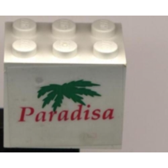 Container Cupboard 2 x 3 x 2 - Solid Studs with 'Paradisa' and Green Palm Leaves Pattern (Sticker) - Set 6410