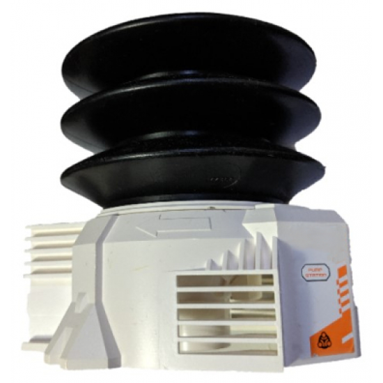 Pneumatic Aero Tube Air Pump 16 x 14 x 13 with Orange Stripes and 'PUMP STATION' Pattern on Both Sides (Stickers) - Sets 7690 / 7691