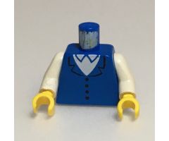 Torso Town Vest with 4 Buttons, White Shirt Collar Pattern (1592 patron) / White Arms / Yellow Hands