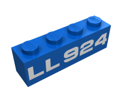 Brick 1 x 4 with White 'LL924' Pattern