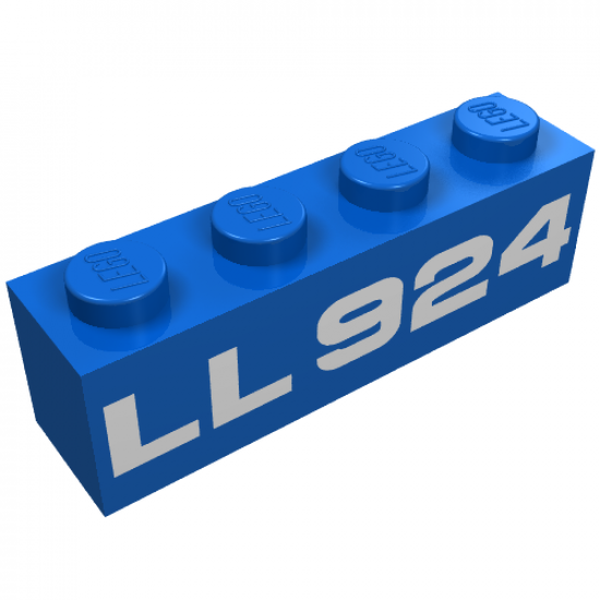 Brick 1 x 4 with White 'LL924' Pattern
