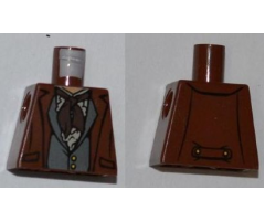 Torso PotC Jacket over Vest with Buttons and Dark Brown Scarf Pattern