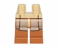 Hips and Medium Nougat Legs with Jedi Robe Pattern