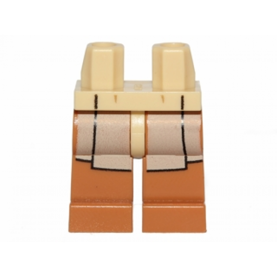 Hips and Medium Nougat Legs with Jedi Robe Pattern