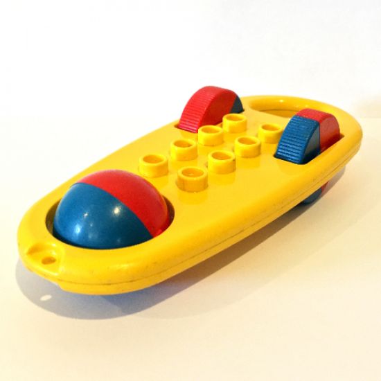 Duplo Rattle Oblong with Red/Blue Wheels