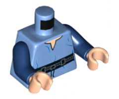 Torso Tunic with Belt with Blue Wrinkles Pattern / Dark Blue Arms / Light Nougat Hands