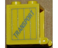 Container Box 2 x 2 x 2 - Solid Studs with 'TRANSPORT' on Crate Pattern on Both Sides (Stickers) - Set 1552-1