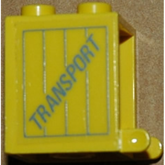 Container Box 2 x 2 x 2 - Solid Studs with 'TRANSPORT' on Crate Pattern on Both Sides (Stickers) - Set 1552-1