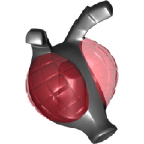 Minifigure, Head, Modified Insect with Round Proboscis, 2 Antennae and Trans-Red Bug Eyes with Hatched Lines Pattern