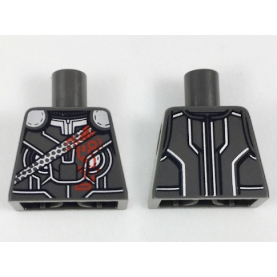 Torso Armor with Silver Highlights and Red Mark Pattern