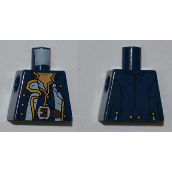 Torso PotC Officer's Coat with Gold Buttons and Brown Belt Pattern