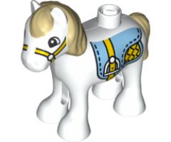 Duplo, Animal Horse Baby Foal Pony with Saddle, Tan Mane and Tail Pattern