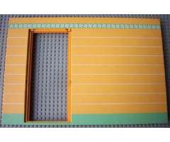 Scala Wall, Vertical Grooved 40 x 2 x 22 2/3 with Door, with Orange and Green Stripes Pattern